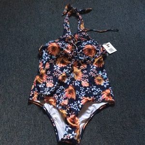 Cupshe One Piece Halter Floral Swimsuit size Large